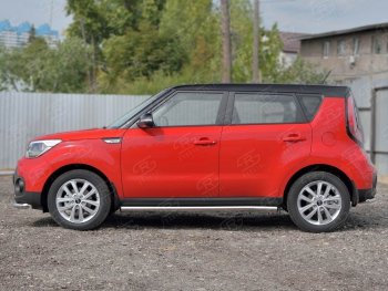 15 799 р. Защита порогов из круглой трубы диаметром 63 мм Russtal v2 KIA Soul PS дорестайлинг (2014-2016)  с доставкой в г. Тамбов. Увеличить фотографию 2