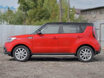 16 799 р. Защита порогов из круглой трубы диаметром 63 мм Russtal v3 KIA Soul PS дорестайлинг (2014-2016)  с доставкой в г. Тамбов. Увеличить фотографию 3