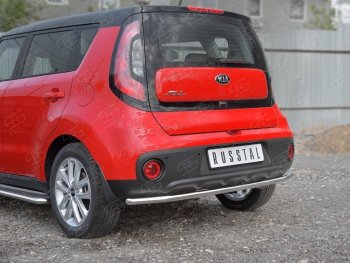 12 749 р. Одинарная защита заднего бампера диаметром 42 SLITKOFF  KIA Soul  PS (2014-2016) дорестайлинг  с доставкой в г. Тамбов. Увеличить фотографию 3