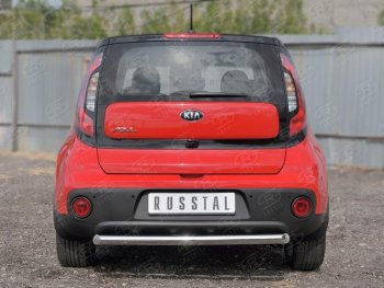 12 999 р. Одинарная защита заднего бампера из трубы диаметром 63 мм SLITKOFF  KIA Soul  PS (2014-2016) дорестайлинг  с доставкой в г. Тамбов. Увеличить фотографию 3