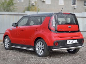 13 999 р. Одинарная защита заднего бампера из трубы диаметром 63 мм Russtal KIA Soul PS дорестайлинг (2014-2016)  с доставкой в г. Тамбов. Увеличить фотографию 2