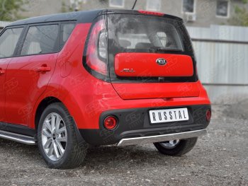 10 349 р. Защита заднего бампера (Ø75x42 мм, нержавейка) Russtal  KIA Soul  PS (2014-2016) дорестайлинг  с доставкой в г. Тамбов. Увеличить фотографию 2