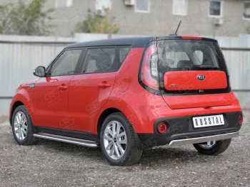 10 349 р. Защита заднего бампера (Ø75x42 мм, нержавейка) Russtal  KIA Soul  PS (2014-2016) дорестайлинг  с доставкой в г. Тамбов. Увеличить фотографию 3