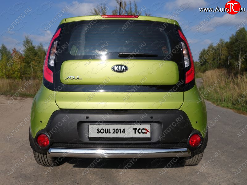 16 299 р. Защита заднего бампера (овальная) ТСС (нержавейка d75х42 мм)  KIA Soul  PS (2014-2016) дорестайлинг  с доставкой в г. Тамбов