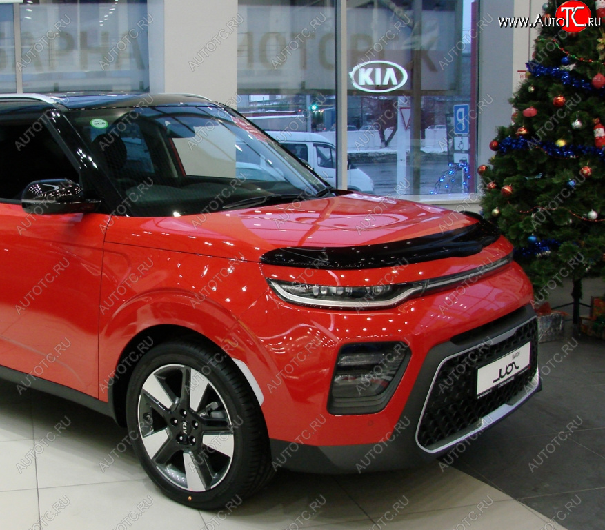 2 879 р. Дефлектор капота SIM KIA Soul SK3 (2018-2022)  с доставкой в г. Тамбов