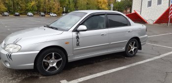 4 099 р. Пластиковые накладки на пороги SVS  KIA Spectra (2000-2009) (Неокрашенные)  с доставкой в г. Тамбов. Увеличить фотографию 2