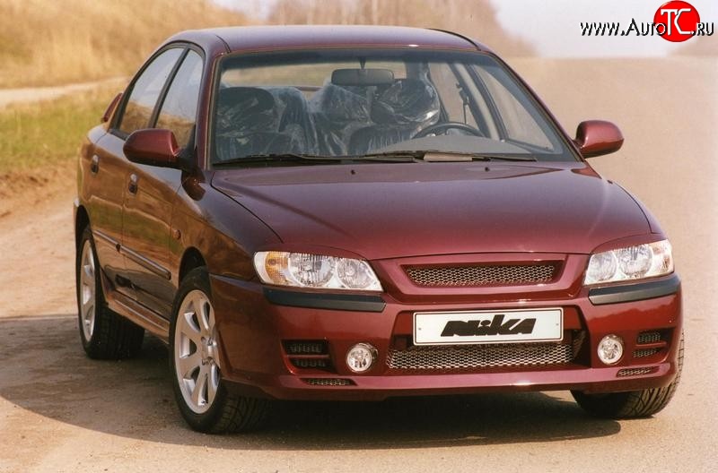 449 р. Реснички на фары Nika-Спорт KIA Spectra (2000-2009) (Неокрашенные)  с доставкой в г. Тамбов