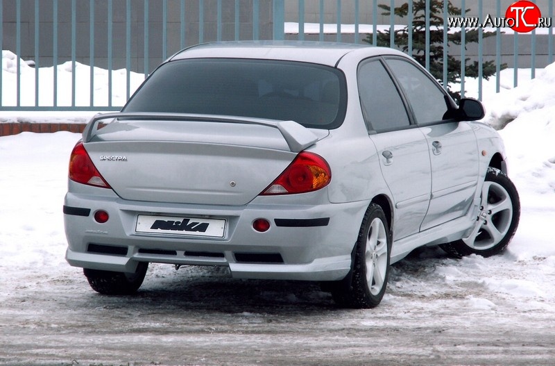 7 399 р. Задний бампер Nika Sport KIA Spectra (2000-2009) (Неокрашенный)  с доставкой в г. Тамбов