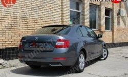 1 799 р. Имитация насадок глушителя на задний бампер Sport Skoda Octavia A7 дорестайлинг лифтбэк (2012-2017) (Неокрашенная)  с доставкой в г. Тамбов. Увеличить фотографию 2