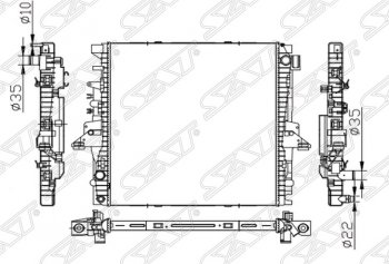 12 499 р. Радиатор двигателя (пластинчатый, 3.0/5.0, МКПП/АКПП) SAT Land Rover Discovery 3 L319 (2004-2009)  с доставкой в г. Тамбов. Увеличить фотографию 1