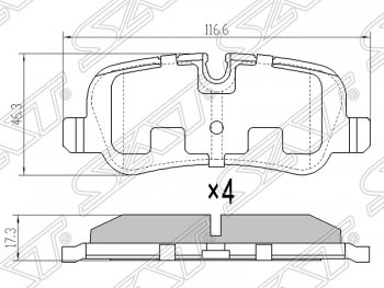 Колодки тормозные SAT (задние)  Discovery ( 3 L319,  4 L319), Range Rover  3 L322, Range Rover Sport  1 L320