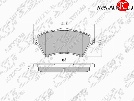 1 399 р. Комплект передних тормозных колодок SAT Land Rover Freelander 1 (1997-2006)  с доставкой в г. Тамбов