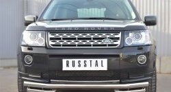 19 999 р. Защита переднего бампера (Ø63 мм с углами, нержавейка) Russtal Land Rover Freelander L359 дорестайлинг (2006-2010)  с доставкой в г. Тамбов. Увеличить фотографию 1