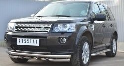 27 949 р. Защита переднего бампера (Ø63 мм с зубами, нержавейка) SLITKOFF Land Rover Freelander L359 1-ый рестайлинг (2010-2012)  с доставкой в г. Тамбов. Увеличить фотографию 3