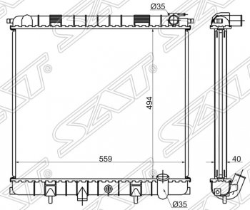 9 749 р. Радиатор двигателя SAT (пластинчатый, 4.0/4.6, МКПП/АКПП)  Land Rover Range Rover  2 P38A (1994-2002)  с доставкой в г. Тамбов. Увеличить фотографию 1