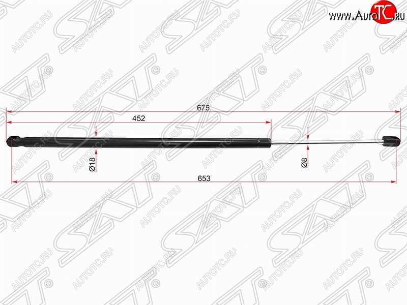 839 р. Правый упор крышки багажника SAT (газовый) Land Rover Range Rover Sport 1 L320 дорестайлинг (2005-2009)  с доставкой в г. Тамбов