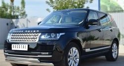 27 649 р. Защита переднего бампера (2 трубыØ75х42 мм, нержавейка) Russtal Land Rover Range Rover 4 L405 дорестайлинг (2012-2017)  с доставкой в г. Тамбов. Увеличить фотографию 4