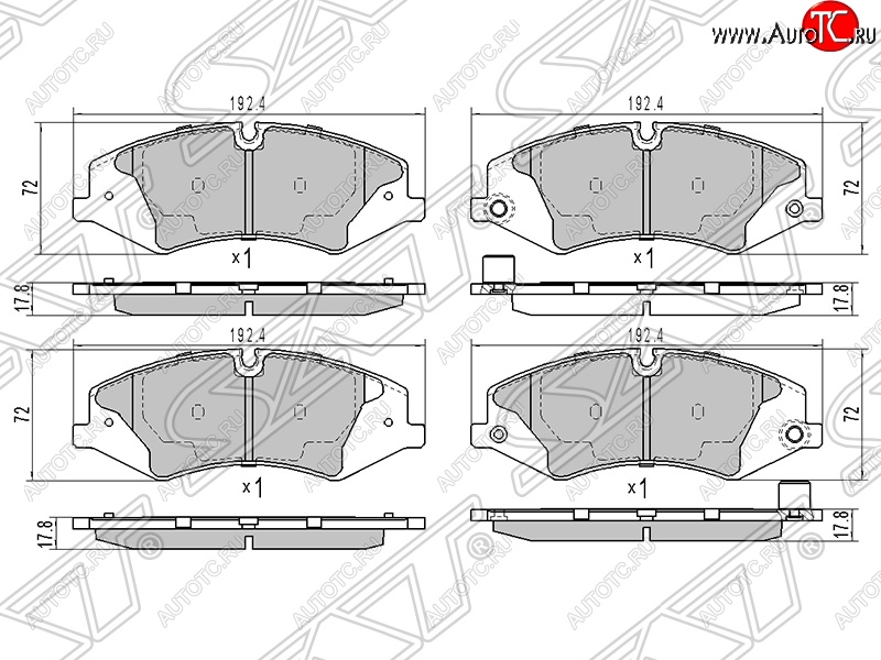 1 649 р. Колодки тормозные SAT (передние) Land Rover Range Rover 3 L322 дорестайлинг (2002-2006)  с доставкой в г. Тамбов