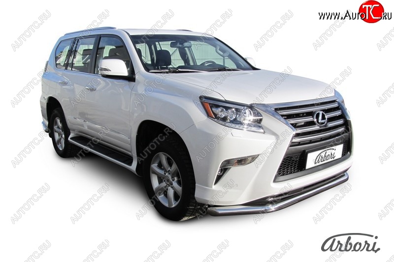 21 239 р. Защита переднего бампера Arbori (нержавейка, 1 труба d76 mm). Lexus GX460 J150 1-ый рестайлинг (2013-2019)  с доставкой в г. Тамбов