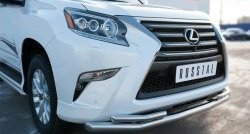 24 699 р. Защита переднего бампера (2 трубыØ63 и 42 мм, нержавейка) SLITKOFF Lexus GX460 J150 1-ый рестайлинг (2013-2019)  с доставкой в г. Тамбов. Увеличить фотографию 2