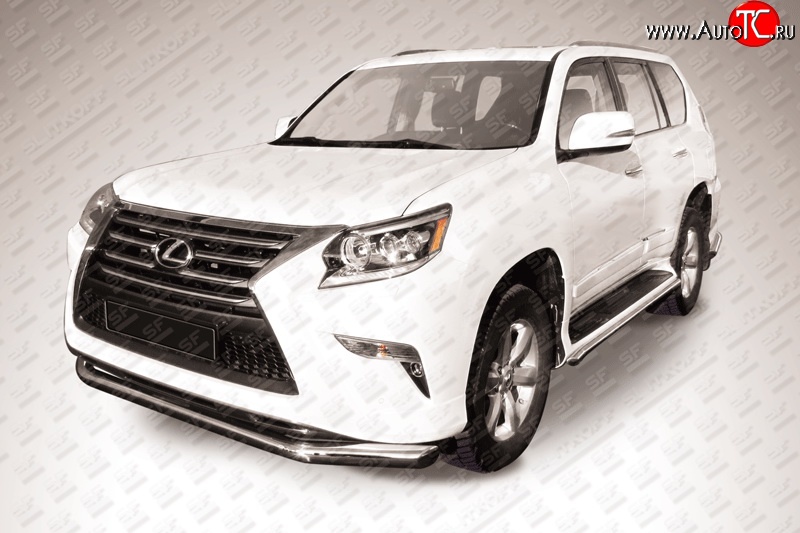 16 949 р. Одинарная защита переднего бампера диаметром 76 мм Slitkoff Lexus GX460 J150 1-ый рестайлинг (2013-2019) (Нержавейка, Полированная)  с доставкой в г. Тамбов