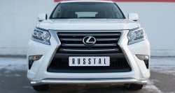 Защита переднего бампера (Ø63 мм волна, нержавейка) Russtal Lexus GX460 J150 1-ый рестайлинг (2013-2019)