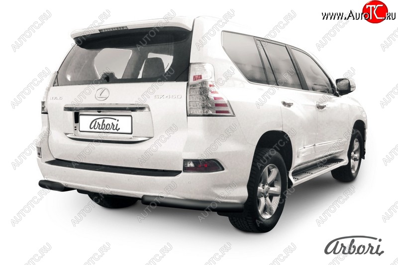 9 449 р. Защита заднего бампера Arbori (черная, 1 труба d76 mm). Lexus GX460 J150 1-ый рестайлинг (2013-2019)  с доставкой в г. Тамбов