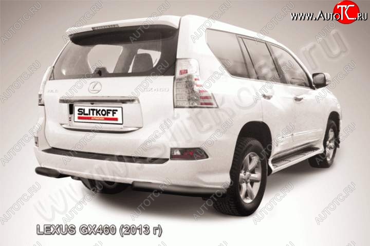 10 999 р. Защита заднего бампера из уголков d76 Slitkoff Lexus GX460 J150 1-ый рестайлинг (2013-2019) (Цвет: серебристый)  с доставкой в г. Тамбов