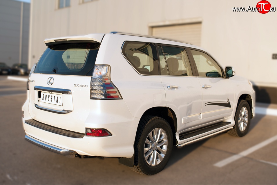 16 899 р. Защита заднего бампера (Ø76 мм, нержавейка) Russtal Lexus GX460 J150 1-ый рестайлинг (2013-2019)  с доставкой в г. Тамбов