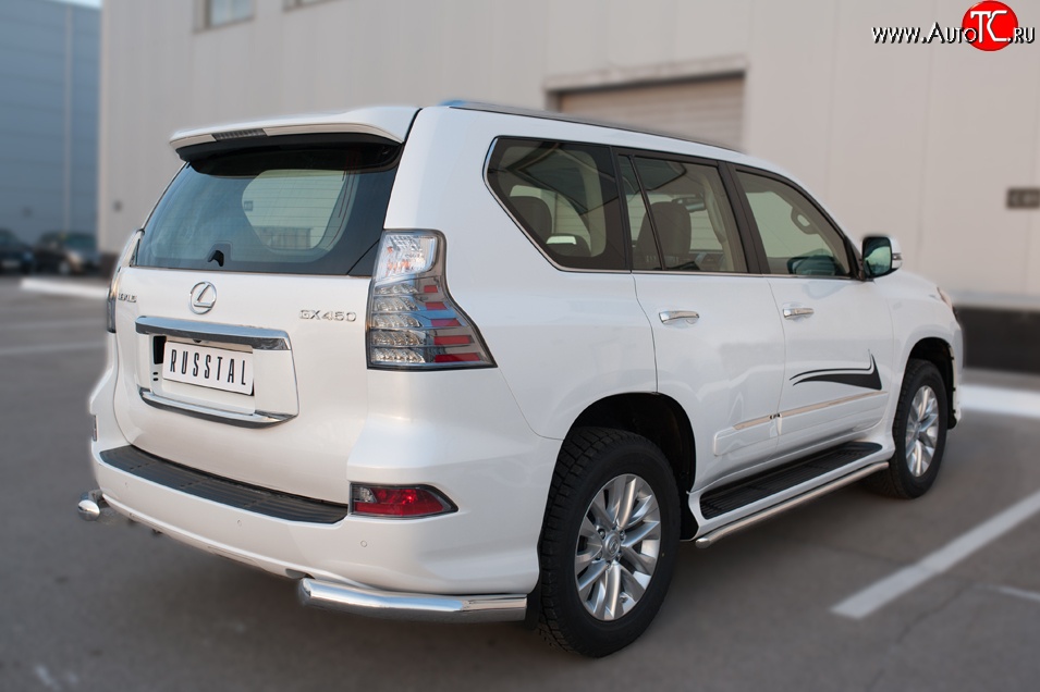 22 449 р. Защита заднего бампера (Ø76 мм уголки, нержавейка) SLITKOFF Lexus GX460 J150 1-ый рестайлинг (2013-2019)  с доставкой в г. Тамбов