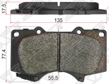 1 589 р. Колодки тормозные SAT (передние,135x77.4x17.5 mm) Toyota Land Cruiser Prado J120 (2002-2009)  с доставкой в г. Тамбов. Увеличить фотографию 1