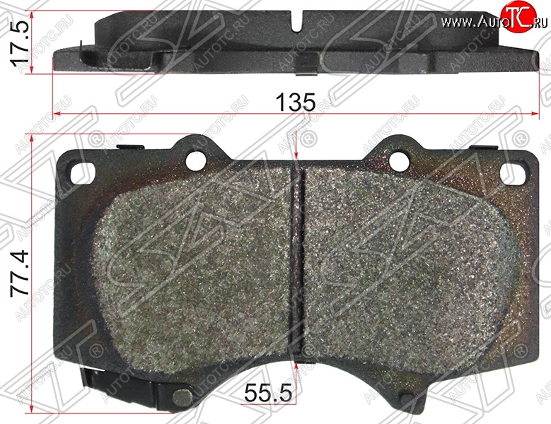 1 589 р. Колодки тормозные SAT (передние,135x77.4x17.5 mm)  Lexus GX460  J150 (2009-2022), Toyota Land Cruiser Prado  J120 (2002-2009)  с доставкой в г. Тамбов