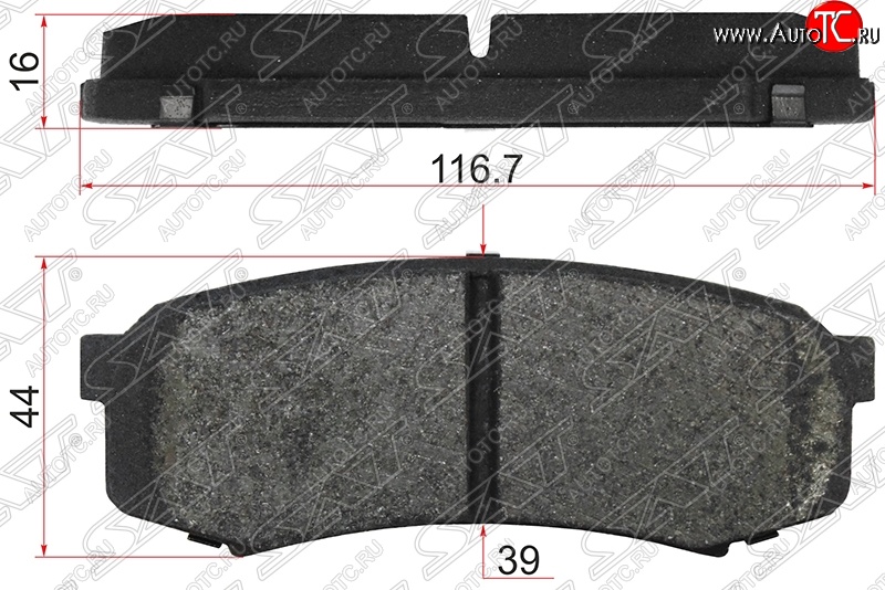 1 049 р. Колодки тормозные SAT (задние, 116.7x44x16 mm) Toyota Land Cruiser J105 (1998-2007)  с доставкой в г. Тамбов