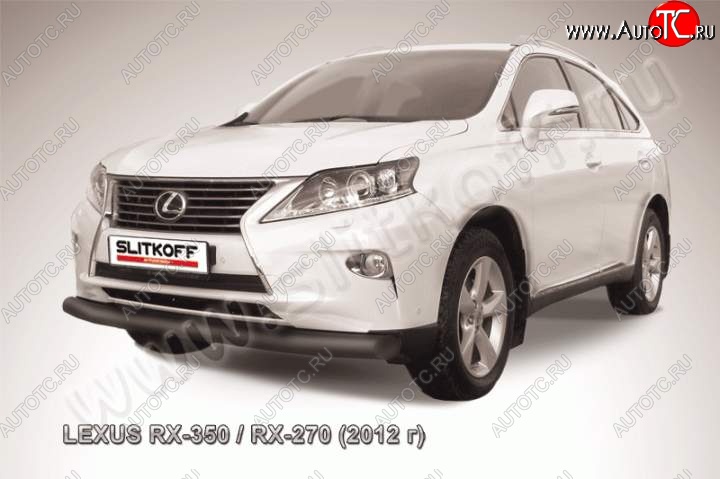 12 799 р. Защита переднего бампера из трубы d76 Slitkoff (дуга) Lexus RX 270 AL20 дорестайлинг (2015-2019) (Цвет: серебристый)  с доставкой в г. Тамбов