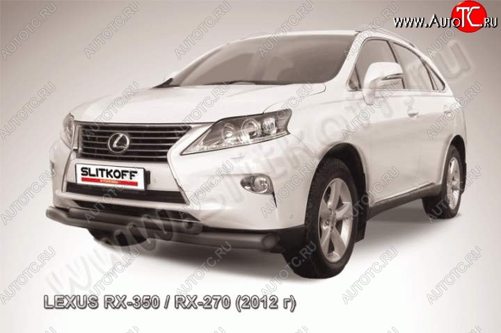 15 999 р. Защита переднего бампера из труб d76+57 Slitkoff Lexus RX 270 AL20 дорестайлинг (2015-2019) (Цвет: серебристый)  с доставкой в г. Тамбов