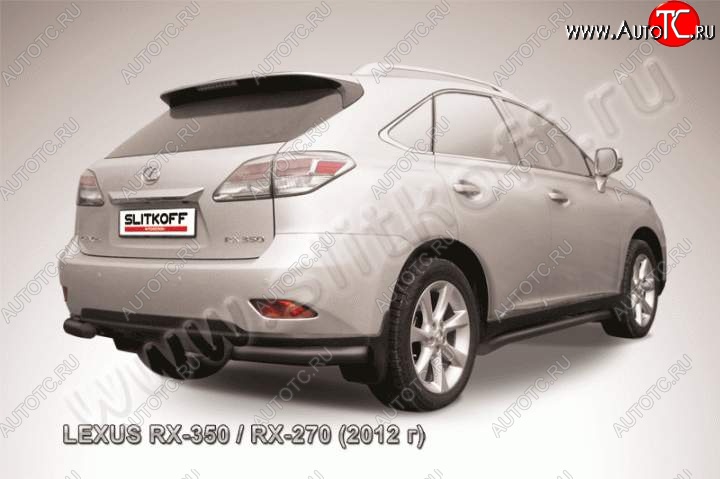 9 349 р. Защита заднего бампера из уголков d76 Slitkoff Lexus RX 270 AL20 дорестайлинг (2015-2019) (Цвет: серебристый)  с доставкой в г. Тамбов