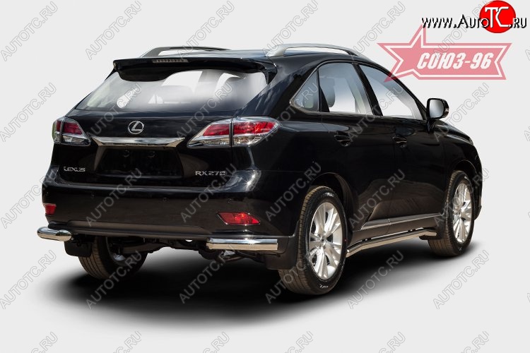 1 249 р. Защита заднего бампера из боковых уголков (d76) Souz-96 Lexus RX 270 AL20 дорестайлинг (2015-2019)  с доставкой в г. Тамбов