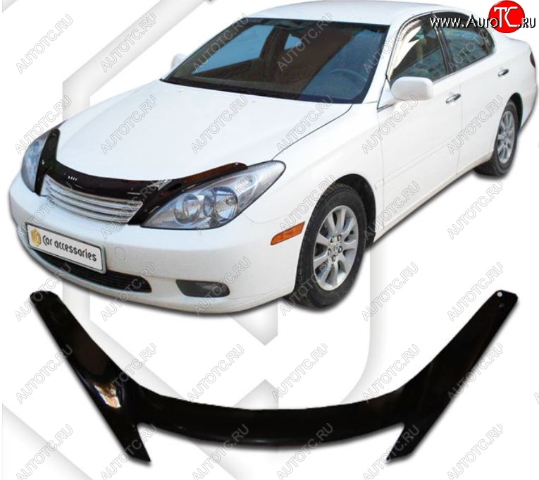 2 149 р. Дефлектор капота CA-Plastiс exclusive  Lexus ES300  XV30 (2001-2003) дорестайлинг (Classic черный, Без надписи)  с доставкой в г. Тамбов