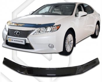 1 839 р. Дефлектор капота CA-Plastiс  Lexus ES250  XV60 (2012-2015) дорестайлинг (Classic черный, Без надписи)  с доставкой в г. Тамбов. Увеличить фотографию 1