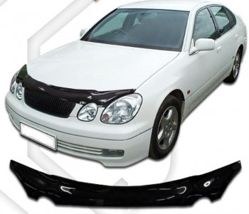 2 079 р. Дефлектор капота CA-Plastic Lexus GS300 S160 дорестайлинг (1997-2001) (Classic черный, Без надписи)  с доставкой в г. Тамбов. Увеличить фотографию 1