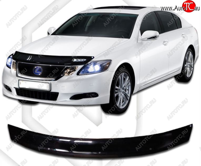 1 829 р. Дефлектор капота CA-Plastiс  Lexus GS300  S190 (2005-2006) дорестайлинг (Classic черный, Без надписи)  с доставкой в г. Тамбов