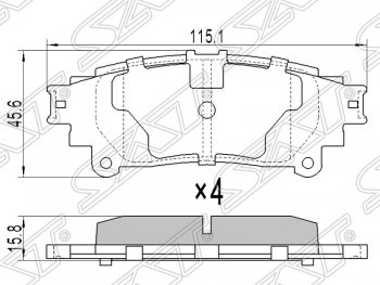 699 р. Колодки тормозные SAT (задние)  Lexus RX350 ( XU30,  AL10,  AL20) (2003-2019), Lexus RX450H  AL10 (2009-2012), Toyota Highlander  XU50 (2013-2020)  с доставкой в г. Тамбов. Увеличить фотографию 1