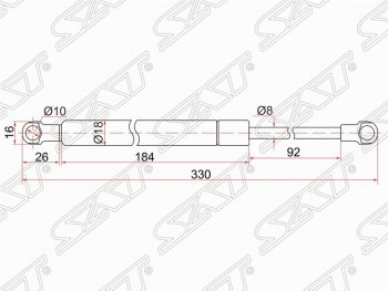 549 р. Упор крышки багажника SAT (газовый)  BMW 5 серия ( F11,  F10) (2009-2013), Lexus ES350  XV40 (2009-2012), Lexus GS350  L10 (2011-2016), Lexus GS450H  L10 (2011-2015), Lexus GX460  J150 (2013-2022)  с доставкой в г. Тамбов. Увеличить фотографию 1