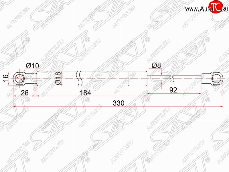 549 р. Упор крышки багажника SAT (газовый)  BMW 5 серия ( F11,  F10) (2009-2013), Lexus ES350  XV40 (2009-2012), Lexus GS350  L10 (2011-2016), Lexus GS450H  L10 (2011-2015), Lexus GX460  J150 (2013-2022)  с доставкой в г. Тамбов