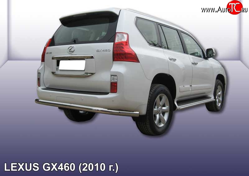 17 699 р. Защита заднего бампера из трубы диаметром 76 мм Slitkoff  Lexus GX460  J150 (2009-2013) дорестайлинг (Нержавейка, Полированная)  с доставкой в г. Тамбов