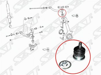 669 р. Шаровая опора верхнего рычага SAT Toyota Hilux Surf N210 дорестайлинг (2002-2005)  с доставкой в г. Тамбов. Увеличить фотографию 2