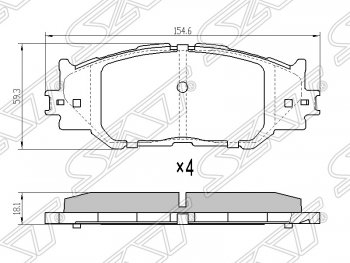 1 349 р. Колодки тормозные SAT (передние) Lexus IS250 XE30 седан дорестайлинг (2013-2016)  с доставкой в г. Тамбов. Увеличить фотографию 1