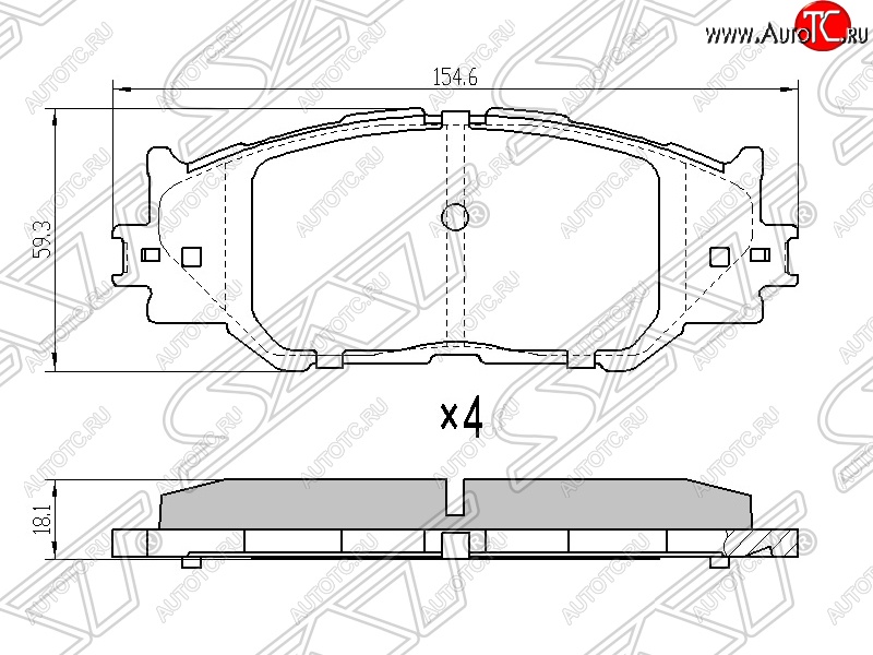 1 199 р. Колодки тормозные SAT (передние)  Lexus IS250 ( XE20,  XE30 седан) - IS350  XE20  с доставкой в г. Тамбов