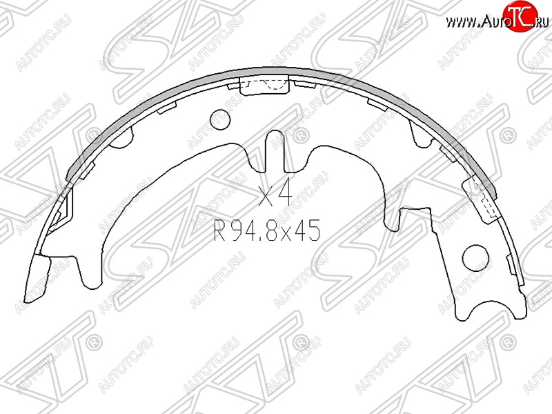 1 749 р. Колодки тормозные SAT (ручного тормоза)  Lexus IS200 ( XE10 седан,  XE10) (1998-2005), Lexus IS300  XE10 седан (1998-2005), Lexus RX300  XU30 (2003-2006), Lexus RX350  XU30 (2003-2006), Lexus RX400H  XU30 (2005-2009), Toyota Kluger  XU40 (2007-2010), Toyota Noah  1 (2001-2004)  с доставкой в г. Тамбов