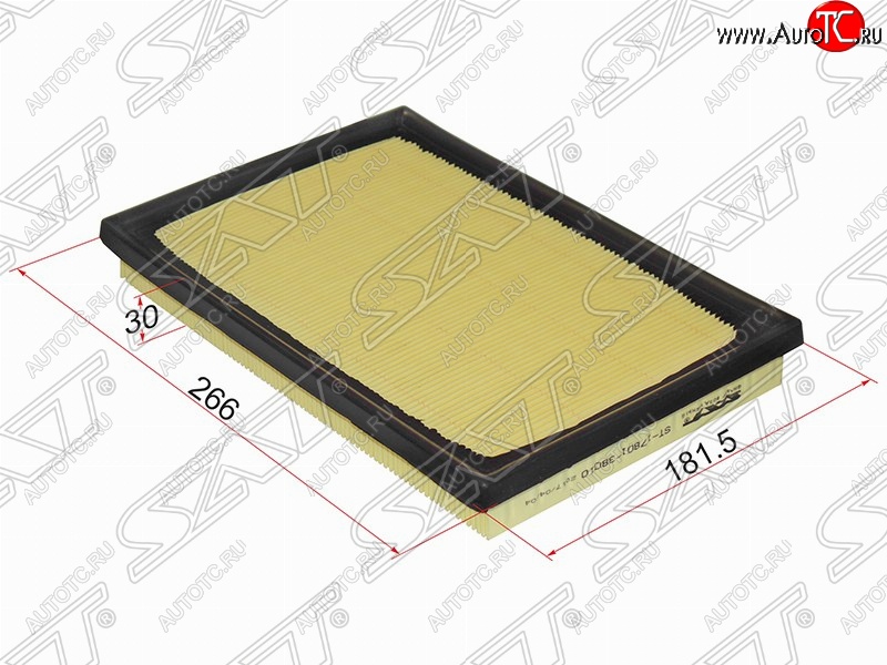 379 р. Фильтр воздушный двигателя SAT (266х181.5х30 mm)  Lexus LS460  XF40 (2006-2012), Lexus LS600HL  XF40 (2006-2009), Toyota Camry ( XV50,  XV55) (2011-2018)  с доставкой в г. Тамбов